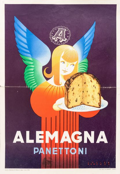 Lucien Bertaux : Alemagna Panettoni.  - Asta POP Culture e Manifesti d'epoca - Associazione Nazionale - Case d'Asta italiane