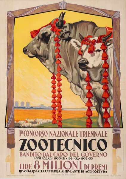 Luigi Martinati : 1 Concorso Nazionale Triennale Zootecnico.  - Asta POP Culture e Manifesti d'epoca - Associazione Nazionale - Case d'Asta italiane