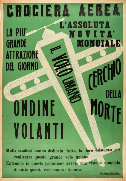Anonimo : Crociera Aerea - Il Volo Umano.  - Asta POP Culture e Manifesti d'epoca - Associazione Nazionale - Case d'Asta italiane