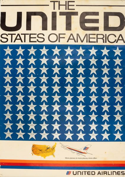 Anonimo : United Airlines of America - SAS Fly Scandinavian.  - Asta POP Culture e Manifesti d'epoca - Associazione Nazionale - Case d'Asta italiane