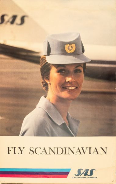 Anonimo : United Airlines of America - SAS Fly Scandinavian.  - Asta POP Culture e Manifesti d'epoca - Associazione Nazionale - Case d'Asta italiane