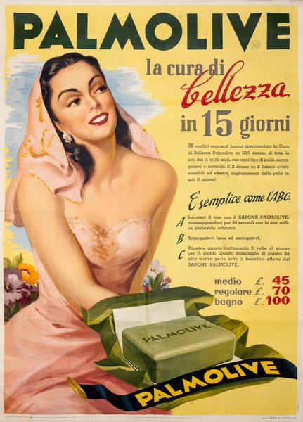 Anonimo : Palmolive - La cura di bellezza.  - Asta POP Culture e Manifesti d'epoca - Associazione Nazionale - Case d'Asta italiane