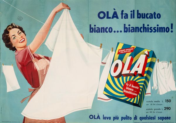 Anonimo : Ol fa il bucato bianco...bianchissimo!  - Asta POP Culture e Manifesti d'epoca - Associazione Nazionale - Case d'Asta italiane