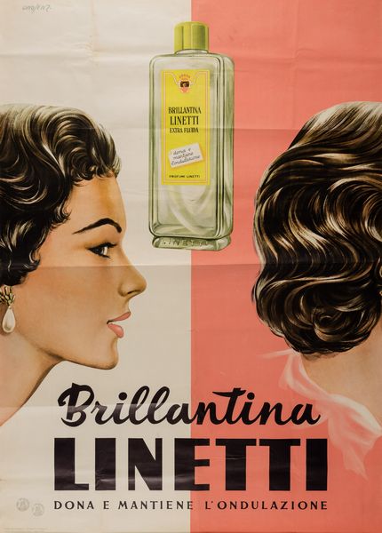 Gino Lenzi : Brillantina LINETTI.  - Asta POP Culture e Manifesti d'epoca - Associazione Nazionale - Case d'Asta italiane