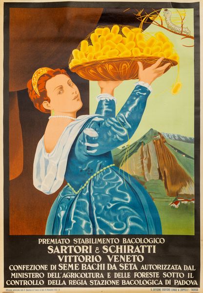 Anonimo : Premiati Stabilimento Bacologico Sartori & Schiratti.  - Asta POP Culture e Manifesti d'epoca - Associazione Nazionale - Case d'Asta italiane