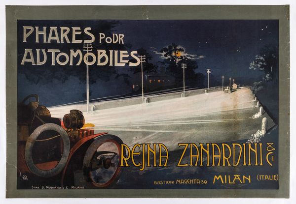Artista non identificato : Fari per Automobili Reina Zanardin, Milano.  - Asta POP Culture e Manifesti d'epoca - Associazione Nazionale - Case d'Asta italiane