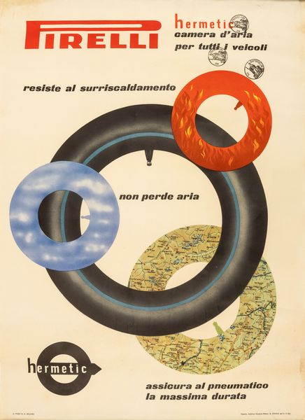 Anonimo : Pirelli hermetic.  - Asta POP Culture e Manifesti d'epoca - Associazione Nazionale - Case d'Asta italiane