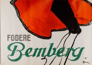 Gruau Renè : Fodere Bemberg.  - Asta POP Culture e Manifesti d'epoca - Associazione Nazionale - Case d'Asta italiane