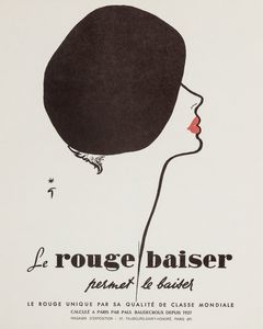 Gruau Renè : Le Rouge Baiser.  - Asta POP Culture e Manifesti d'epoca - Associazione Nazionale - Case d'Asta italiane