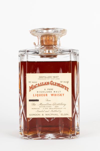 Scozia : Macallan 1937 Liqueur Whisky Edinburgh Crystal Decanter (Pinerolo)  - Asta Vini e Distillati - Associazione Nazionale - Case d'Asta italiane
