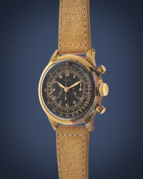 Universal Genève : Compur 12482 cassa Spillmann, anni 40  - Asta Orologi - Associazione Nazionale - Case d'Asta italiane