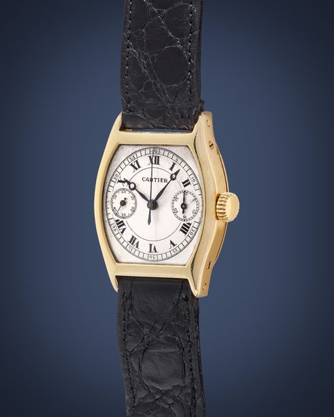 CARTIER : cronografo monopulsante Tortue � Pattes, anni 20  - Asta Orologi - Associazione Nazionale - Case d'Asta italiane