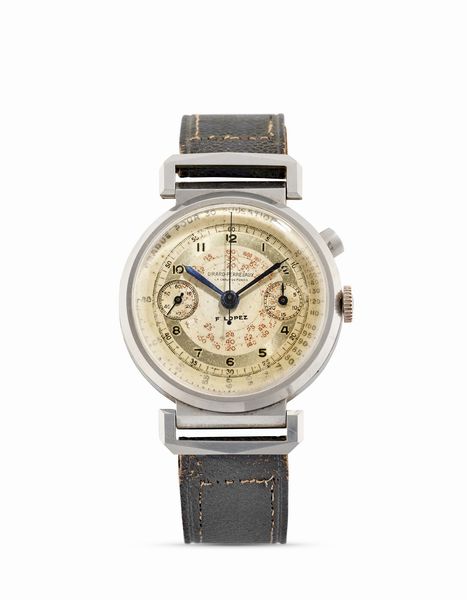 GIRARD PERREGAUX : cronografo personalizzato per F.Lopez, anni 40  - Asta Orologi - Associazione Nazionale - Case d'Asta italiane