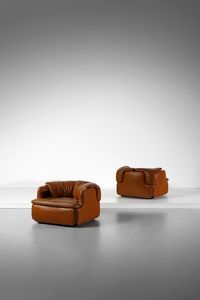 ALBERTO ROSSELLI - Coppia di poltrone Confidential per Saporiti.