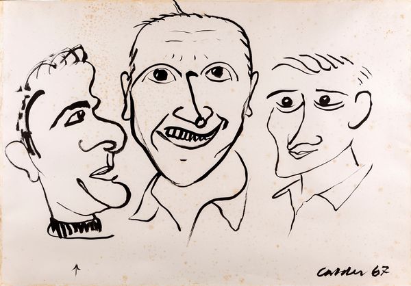 Alexander Calder : Ritratto di Calder, Carandente e Ferola  - Asta Arte Moderna e Contemporanea - Associazione Nazionale - Case d'Asta italiane