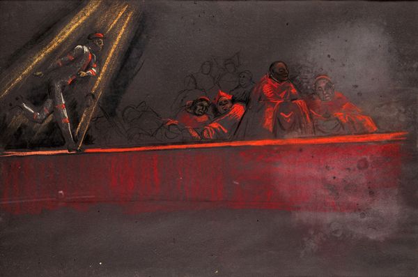 Danilo Donati : Arcivescovi per sfilata di moda ecclesiastica - bozzetto per Roma di Federico Fellini  - Asta Arte Moderna e Contemporanea - Associazione Nazionale - Case d'Asta italiane