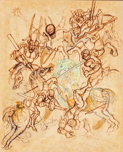 Fabrizio Clerici : Studio per lo scontro di Lipadusa  - Asta Arte Moderna e Contemporanea - Associazione Nazionale - Case d'Asta italiane