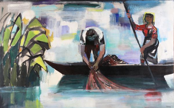 Manlio Sarra : Pescatori  - Asta Arte Moderna e Contemporanea - Associazione Nazionale - Case d'Asta italiane