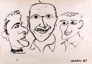 Alexander Calder - Ritratto di Calder, Carandente e Ferola