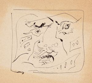 Edouard Pignon - Bozzetto per la copertina del catalogo della mostra personale alla Galleria La Nuova Pesa