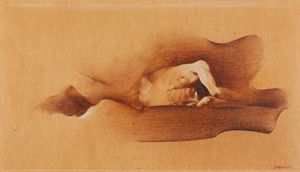 Anonimo del XX secolo - Nudo maschile sdraiato