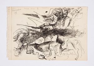 Edouard Pignon - Bozzetto per la copertina del catalogo della mostra personale alla Galleria La Nuova Pesa