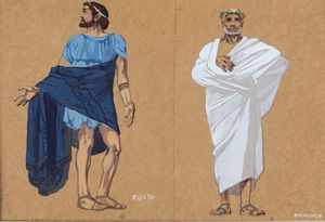 DUILIO CAMBELLOTTI - Prologo e Egisto - studio per l'opera Cassandra di V. Gnecchi