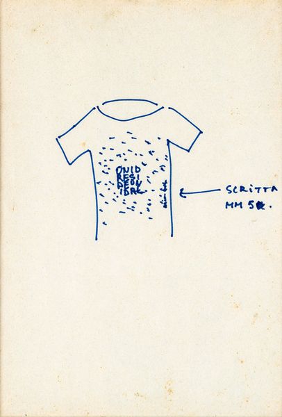 ALIGHIERO BOETTI : T-shirt e progetto  - Asta Grafica Internazionale e Multipli d'Autore - Associazione Nazionale - Case d'Asta italiane