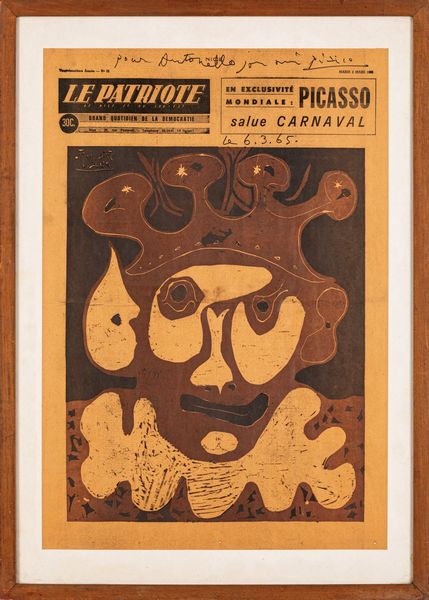 Pablo Picasso : Copertina del quotidiano Le Patriote illustrata da Picasso  - Asta Grafica Internazionale e Multipli d'Autore - Associazione Nazionale - Case d'Asta italiane
