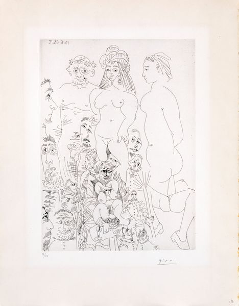 Pablo Picasso : Orgie chez les Filles, avec spectateurs tirs de l'enterrement du Comte Orgaz  - Asta Grafica Internazionale e Multipli d'Autore - Associazione Nazionale - Case d'Asta italiane