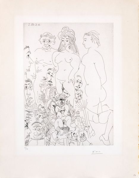 Pablo Picasso : Orgie chez les Filles, avec spectateurs tir�s de l'enterrement du Comte Orgaz  - Asta Grafica Internazionale e Multipli d'Autore - Associazione Nazionale - Case d'Asta italiane