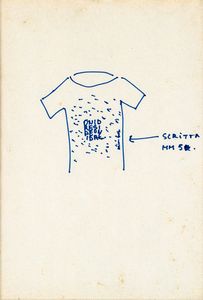 ALIGHIERO BOETTI : T-shirt e progetto  - Asta Grafica Internazionale e Multipli d'Autore - Associazione Nazionale - Case d'Asta italiane