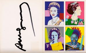 Andy Warhol - Locandina di invito per la mostra Andy Warhol Reigning Queens 1985 - Castelli Uptown New York