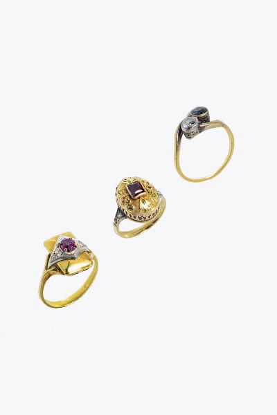 LOTTO DI TRE ANELLI  - Asta Gioielli  - Associazione Nazionale - Case d'Asta italiane