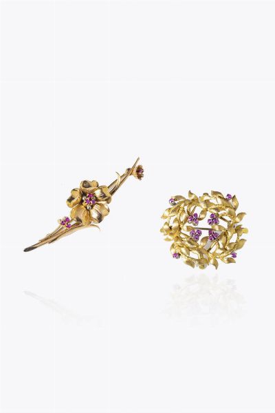 LOTTO DI DUE SPILLE  - Asta Gioielli  - Associazione Nazionale - Case d'Asta italiane