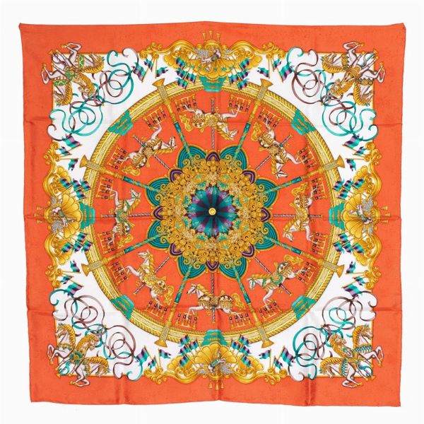 HERMES : HERMES FOULARD "LUNA PARK"  - Asta VINTAGE: BORSE E ACCESSORI DI HERMES, LOUIS VUITTON E ALTRE GRANDI MAISON - Associazione Nazionale - Case d'Asta italiane