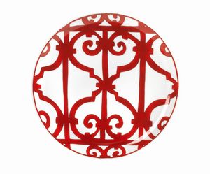 HERMES : HERMES PIATTO DESSERT IN PORCELLANA  BIANCA E ROSSA  - Asta VINTAGE: BORSE E ACCESSORI DI HERMES, LOUIS VUITTON E ALTRE GRANDI MAISON - Associazione Nazionale - Case d'Asta italiane