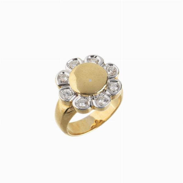 ANELLO A FORMA DI FIORE CON DIAMANTI  - Asta Gioielli  - Associazione Nazionale - Case d'Asta italiane