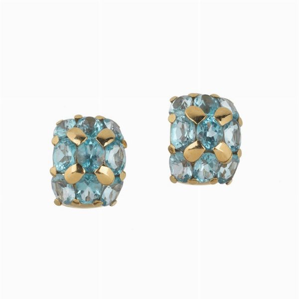 PAIO DI ORECCHINI CON TOPAZI AZZURRI  - Asta Gioielli  - Associazione Nazionale - Case d'Asta italiane