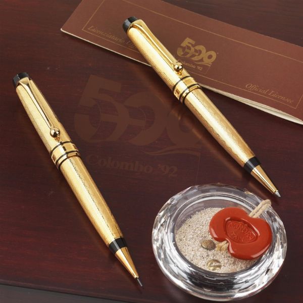 AURORA : AURORA CRISTOFORO COLOMBO 500° ANNIVERSARIO (1492 – 1992)  EDIZIONE LIMITATA PENNA A SFERA E PORTAMINE N. 0086  - Asta ASTA A TEMPO | PENNE DA COLLEZIONE - Associazione Nazionale - Case d'Asta italiane