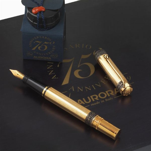 AURORA : AURORA "75° ANNIVERSARIO" EDIZIONE LIMITATA PENNA STILOGRAFICA N. 0145/191  - Asta ASTA A TEMPO | PENNE DA COLLEZIONE - Associazione Nazionale - Case d'Asta italiane