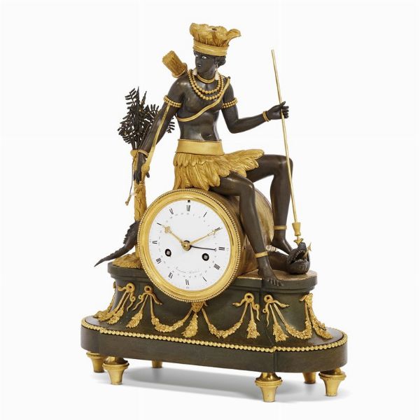 OROLOGIO DA CAMINO, DEVERBERIE & CIE., PARIGI, 1800-1810  - Asta INTERNATIONAL FINE ART E UNA IMPORTANTE COLLEZIONE DI PENDOLE AU BON SAUVAGE - Associazione Nazionale - Case d'Asta italiane