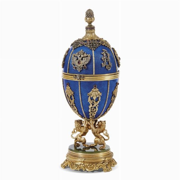UOVO "IMPERIALE", BOTTEGA FABERG&Eacute;, RUSSIA, INIZIO XX SECOLO  - Asta INTERNATIONAL FINE ART E UNA IMPORTANTE COLLEZIONE DI PENDOLE �AU BON SAUVAGE� - Associazione Nazionale - Case d'Asta italiane