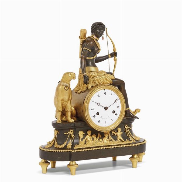 OROLOGIO DA CAMINO, DEVERBERIE & CIE., PARIGI, 1800-1810  - Asta INTERNATIONAL FINE ART E UNA IMPORTANTE COLLEZIONE DI PENDOLE AU BON SAUVAGE - Associazione Nazionale - Case d'Asta italiane