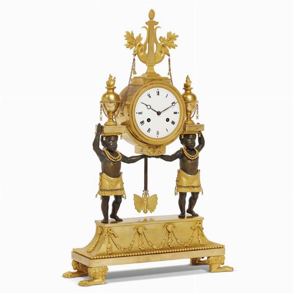 OROLOGIO DA CAMINO, DEVERBERIE & CIE., PARIGI, 1800-1805  - Asta INTERNATIONAL FINE ART E UNA IMPORTANTE COLLEZIONE DI PENDOLE AU BON SAUVAGE - Associazione Nazionale - Case d'Asta italiane