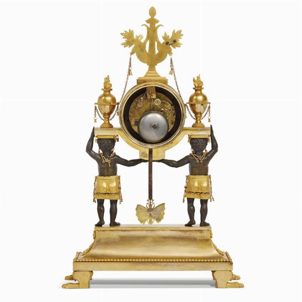 OROLOGIO DA CAMINO, DEVERBERIE & CIE., PARIGI, 1800-1805  - Asta INTERNATIONAL FINE ART E UNA IMPORTANTE COLLEZIONE DI PENDOLE AU BON SAUVAGE - Associazione Nazionale - Case d'Asta italiane
