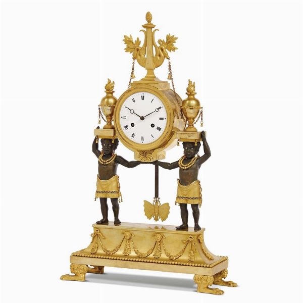 OROLOGIO DA CAMINO, DEVERBERIE & CIE., PARIGI, 1800-1805  - Asta INTERNATIONAL FINE ART E UNA IMPORTANTE COLLEZIONE DI PENDOLE AU BON SAUVAGE - Associazione Nazionale - Case d'Asta italiane