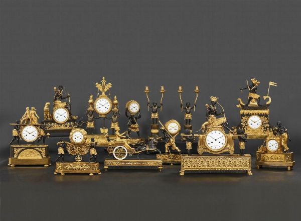 OROLOGIO DA CAMINO, DEVERBERIE & CIE., PARIGI, 1800-1805  - Asta INTERNATIONAL FINE ART E UNA IMPORTANTE COLLEZIONE DI PENDOLE AU BON SAUVAGE - Associazione Nazionale - Case d'Asta italiane