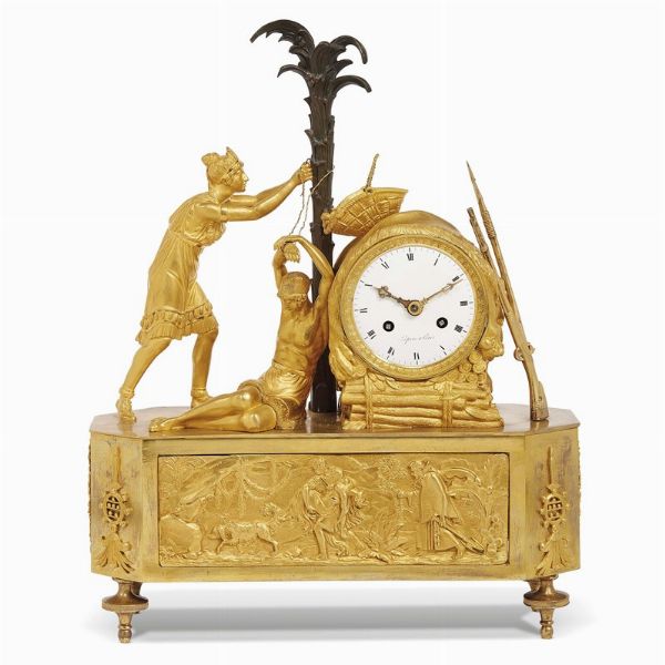 OROLOGIO DA CAMINO, PARIGI, 1802-1810  - Asta INTERNATIONAL FINE ART E UNA IMPORTANTE COLLEZIONE DI PENDOLE AU BON SAUVAGE - Associazione Nazionale - Case d'Asta italiane