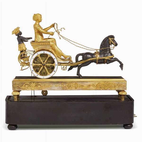 OROLOGIO DA CAMINO, PARIGI, 1800-1810  - Asta INTERNATIONAL FINE ART E UNA IMPORTANTE COLLEZIONE DI PENDOLE AU BON SAUVAGE - Associazione Nazionale - Case d'Asta italiane